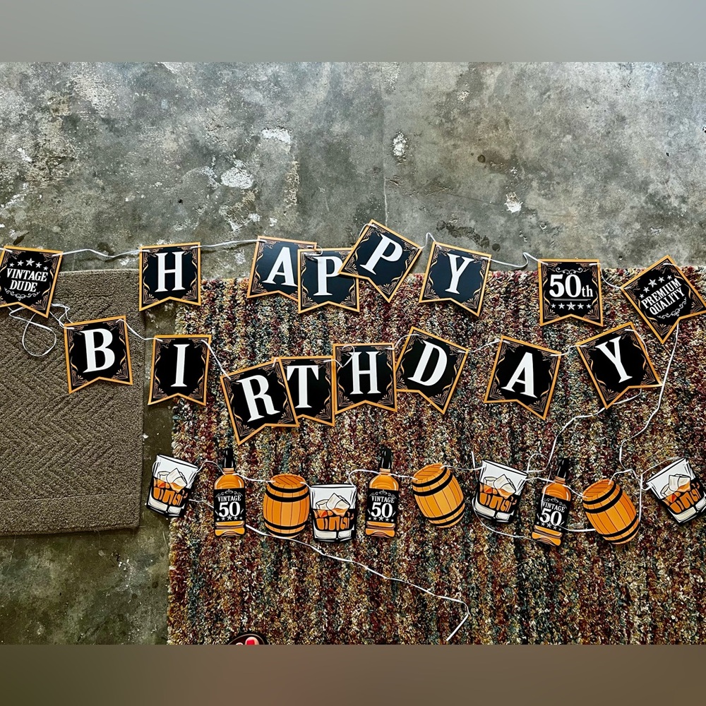 Aged to perfection 50th birthday Banner